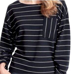 ELLA MOSS Navy and White striped Boxy Sweatshirt size L